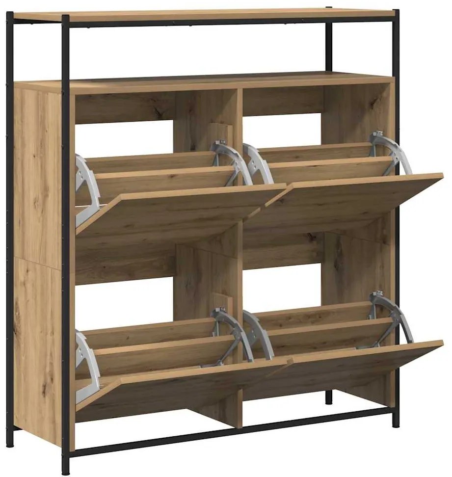 vidaXL Ντουλάπα Παπουτσιών με πόρτα artisan δρυς 100 x 34 x 112 εκ