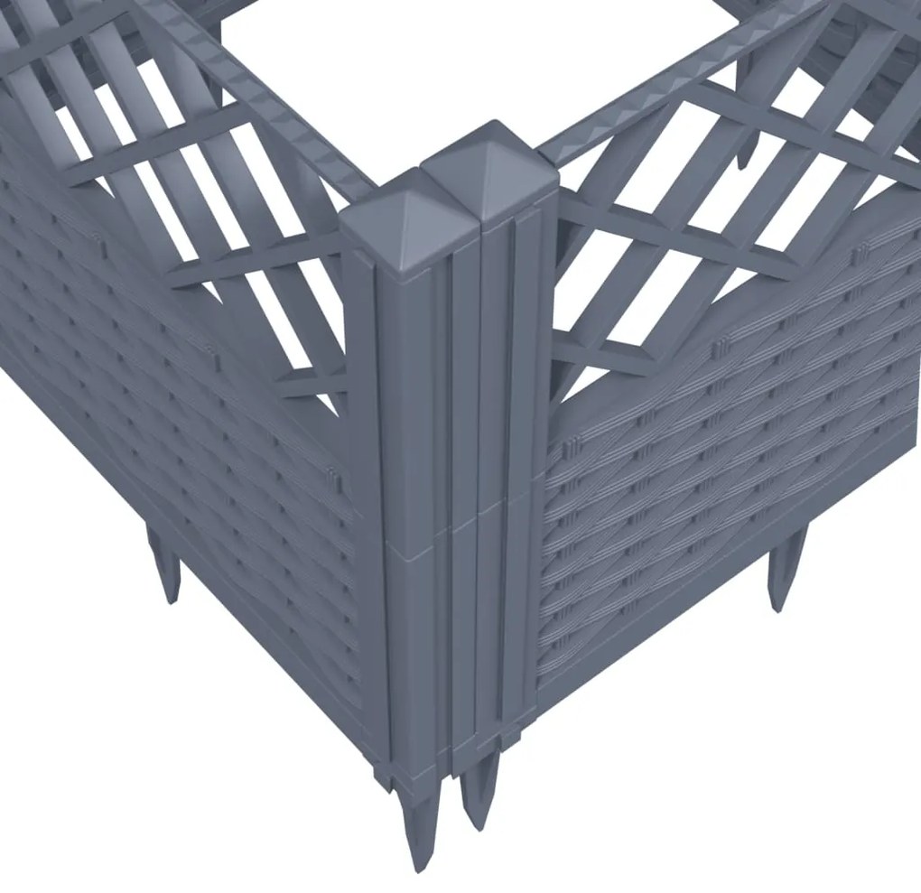Ζαρντινιέρα με Πασσάλους Μπλε Γκρι 43,5x43,5x43,5 εκ. Πολυπροπυλένιο 368009