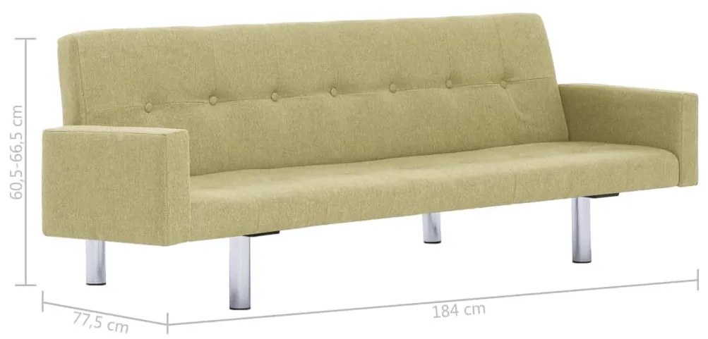 Καναπές - Κρεβάτι με Μπράτσα Πράσινος από Πολυεστέρα - Πράσινο