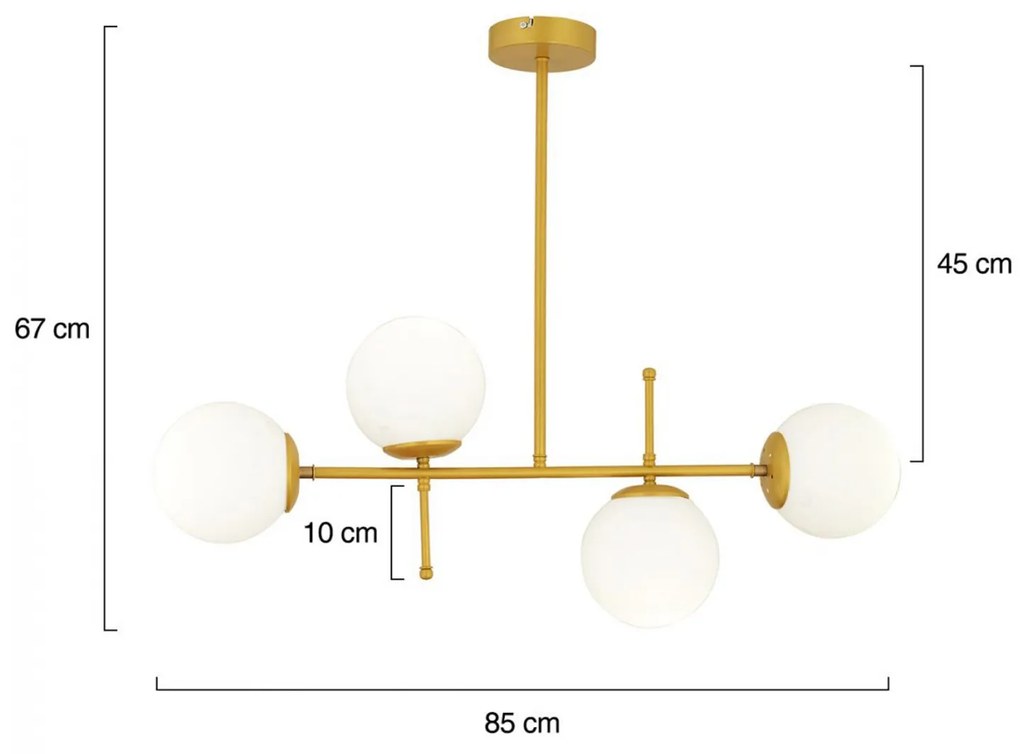 ΦΩΤΙΣΤΙΚΟ ΟΡΟΦΗΣ 4ΦΩΤΟ ΧΡΥΣΟ   85x67cm 85x15x67 εκ.