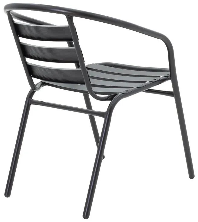 Σετ κήπου - Τραπεζαρία Valor - Tade 5 τεμ. μέταλλο μαύρο - γυαλί 110x60x70 εκ. 110x60x70 εκ.