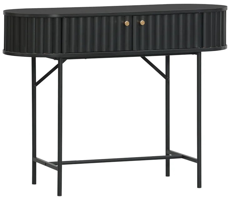 Κονσόλα Zeplen pakoworld MDF-μέταλλο σε μαύρη απόχρωση 100x35x75εκ