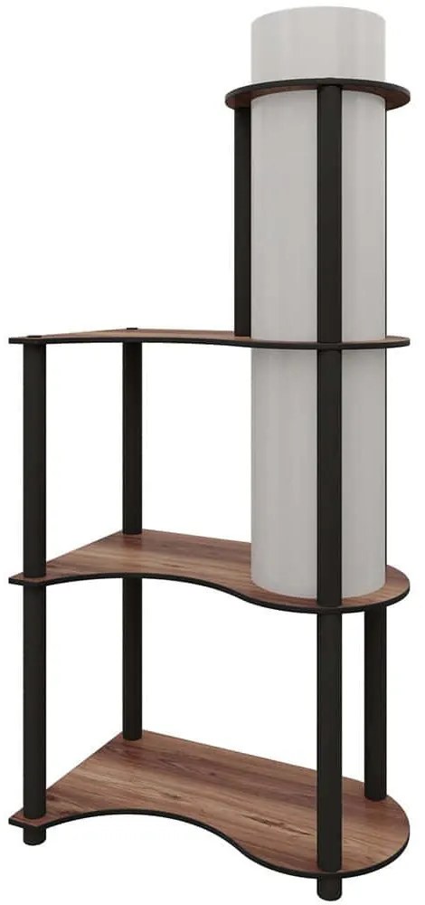 Φωτιστικό Δαπέδου Με Ραφάκια 666PTR1112 50x30x120cm 1xE27 40W Walnut Opviq