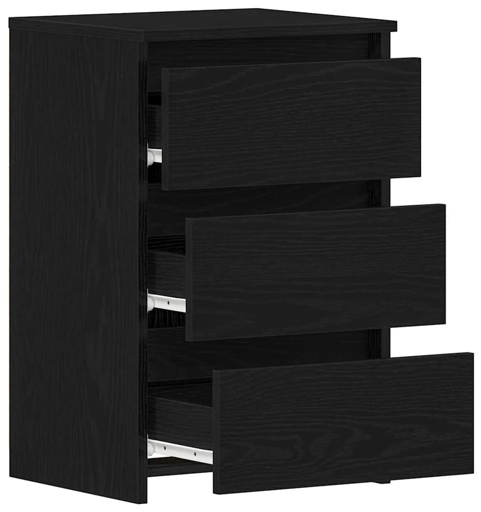 vidaXL Κομοδίνο 2 pcs Μαύρη Οξυά 40 x 35 x 62,5 εκ. Επεξεργασμένο ξύλο