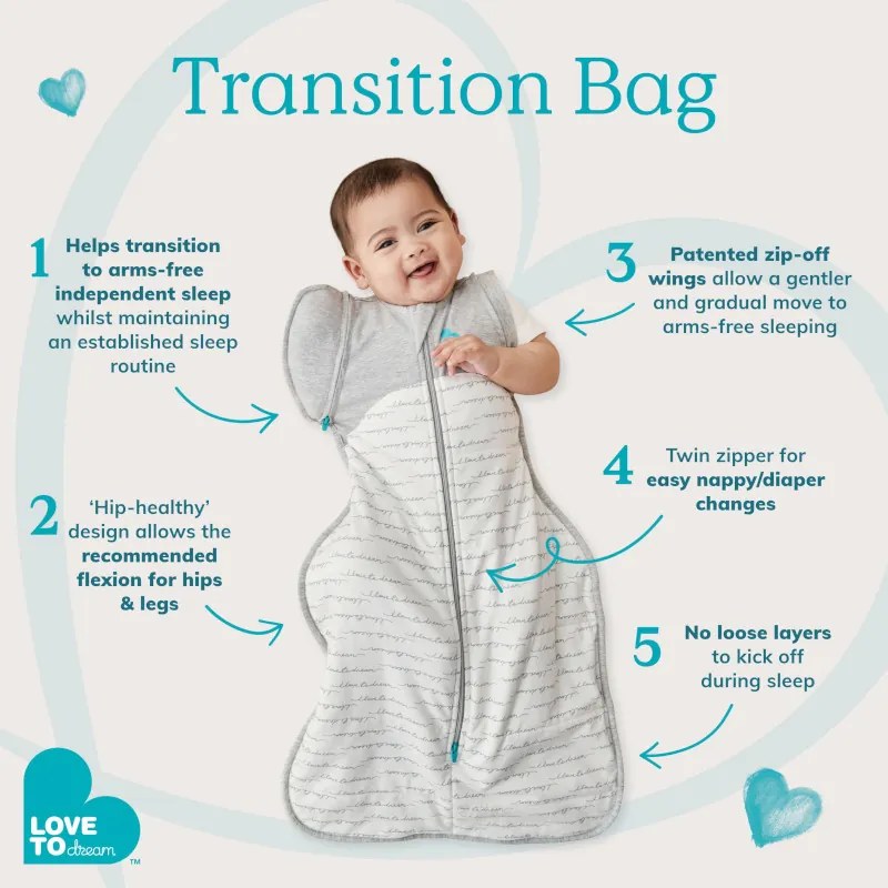 Υπνόσακος LoveToDream Swaddle up Transition bag 2.5tog White 6-8.5kg Medium
