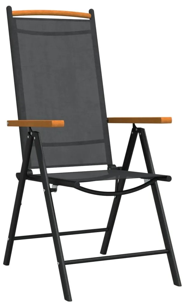 vidaXL Σετ Τραπεζαρίας Κήπου 7 Τεμαχίων Μαύρο από Αλουμίνιο