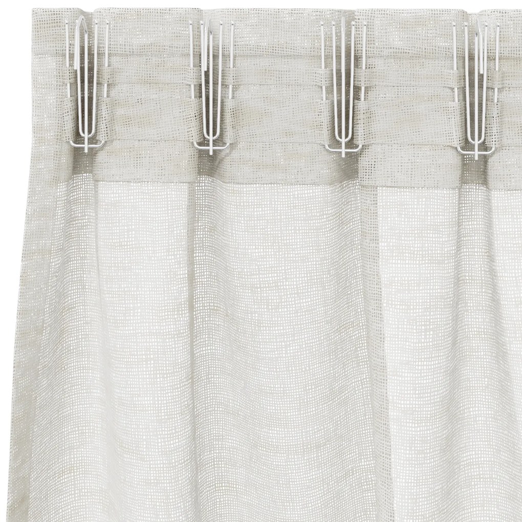 vidaXL Κουρτίνες με κουρτίνες 2 pcs Κρεμ 140 x 225 cm Πολυεστέρας