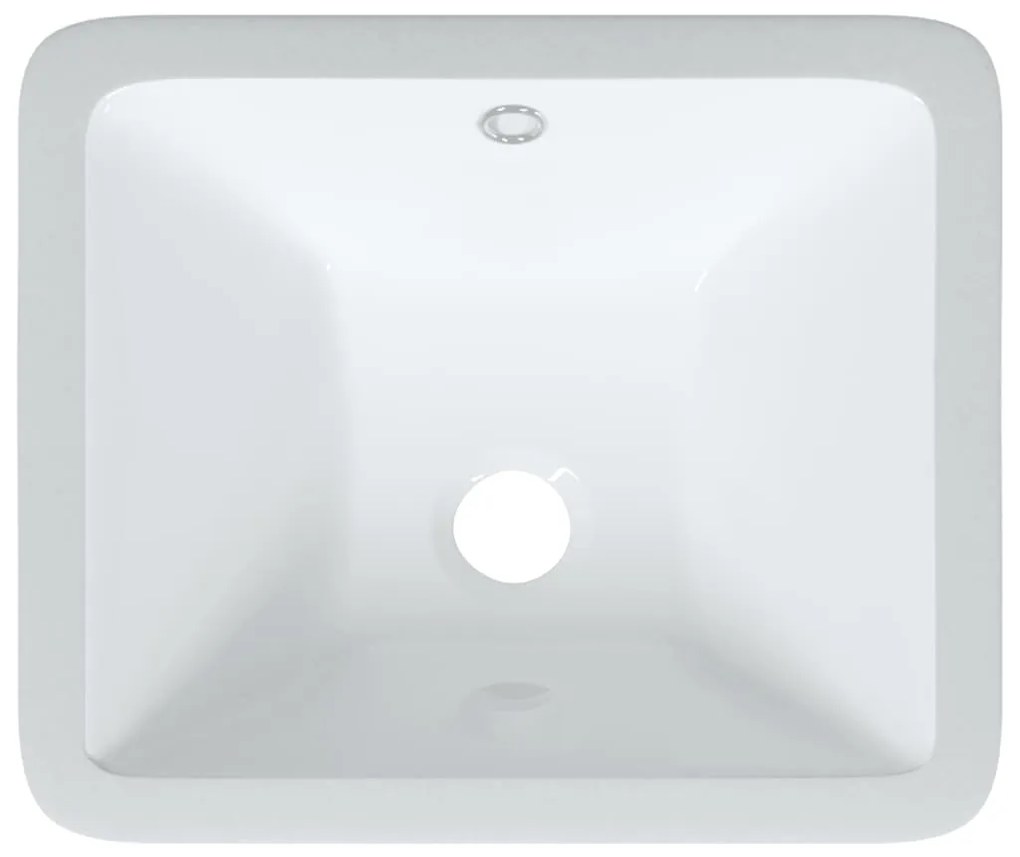 vidaXL Νιπτήρας Μπάνιου Ορθογώνιος Λευκός 36,5x32x15,5 εκ. Κεραμικός