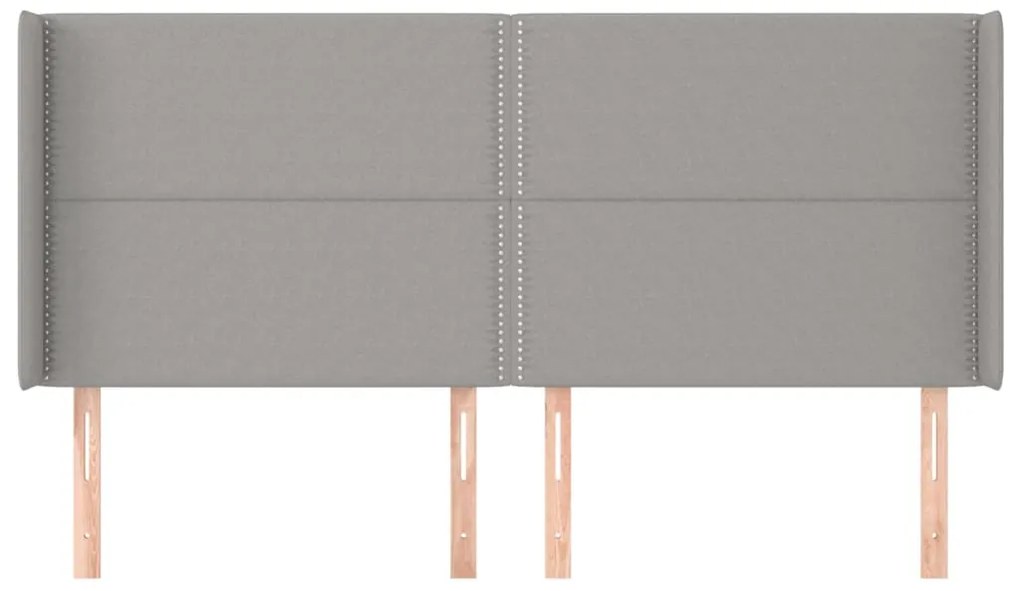 vidaXL Κεφαλάρι με Πτερύγια Ανοιχτό Γκρι 183x16x118/128 εκ. Υφασμάτινο