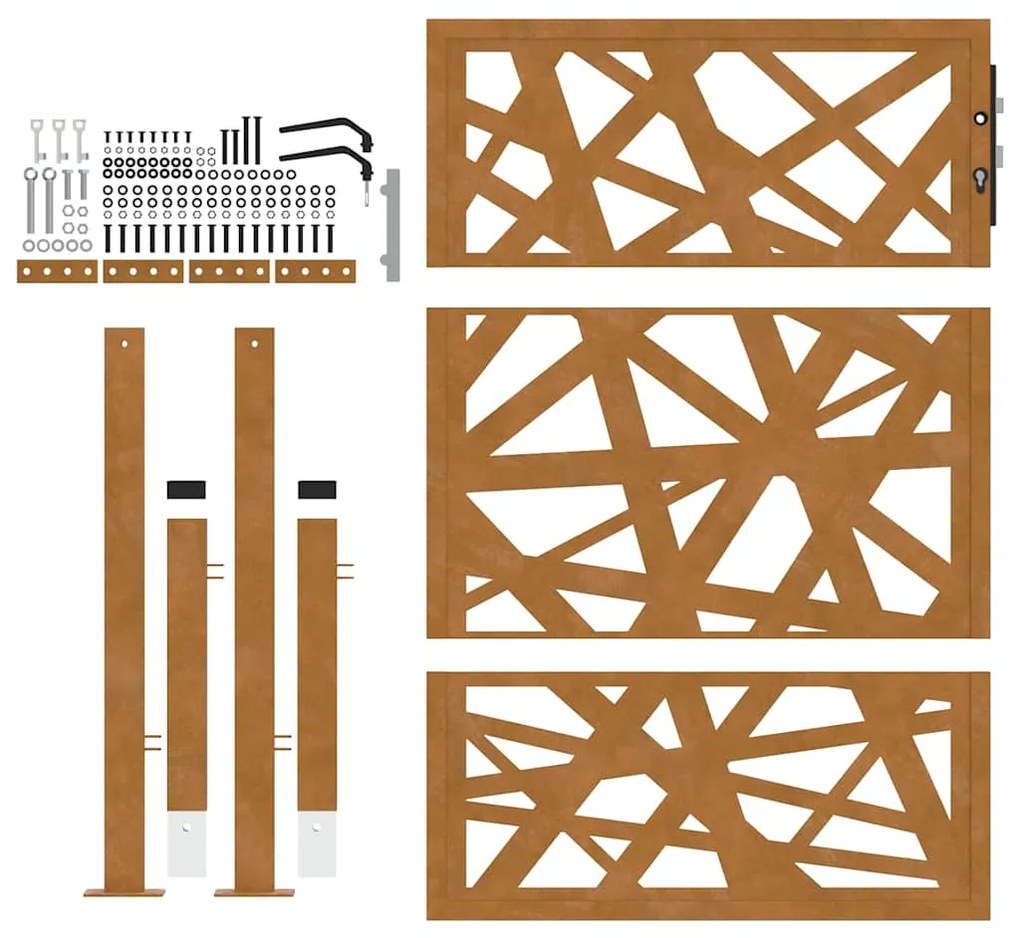 vidaXL Πύλη κήπου 105x130 cm από χάλυβα καιρικές συνθήκες Light Design