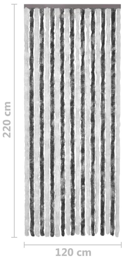 vidaXL Σήτα - Κουρτίνα Πόρτας Γκρι / Λευκό 120 x 220 εκ. από Σενίλ
