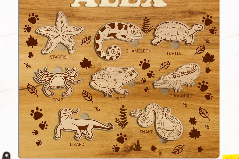 Σετ των 2 Intra απο ξύλο plywood 3mm-4mm πάχος - Προσαρμοσμένο παζλ για παιδιά, Πρότυπο με στρώσεις Δίασταση 11x12 cm INTRAFABR-86934144