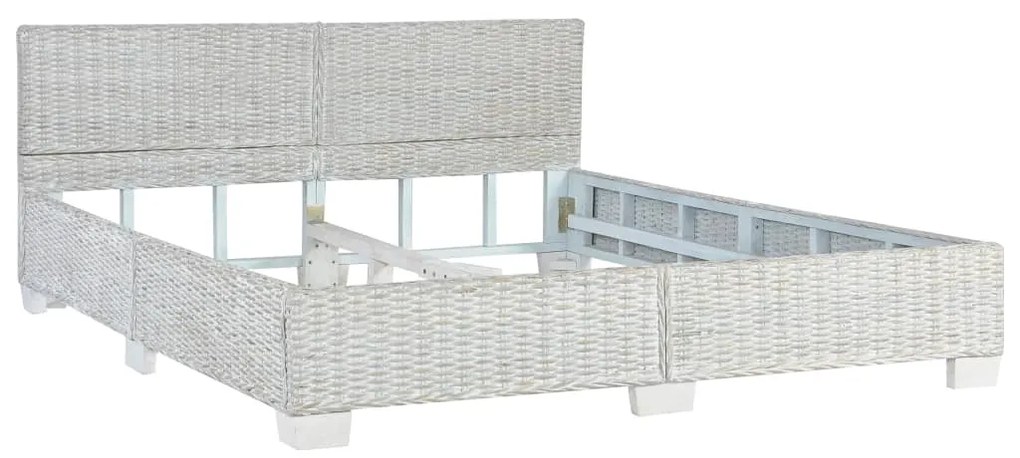 vidaXL Πλαίσιο Κρεβατιού Γκρι 160 x 200 εκ. από Φυσικό Ρατάν