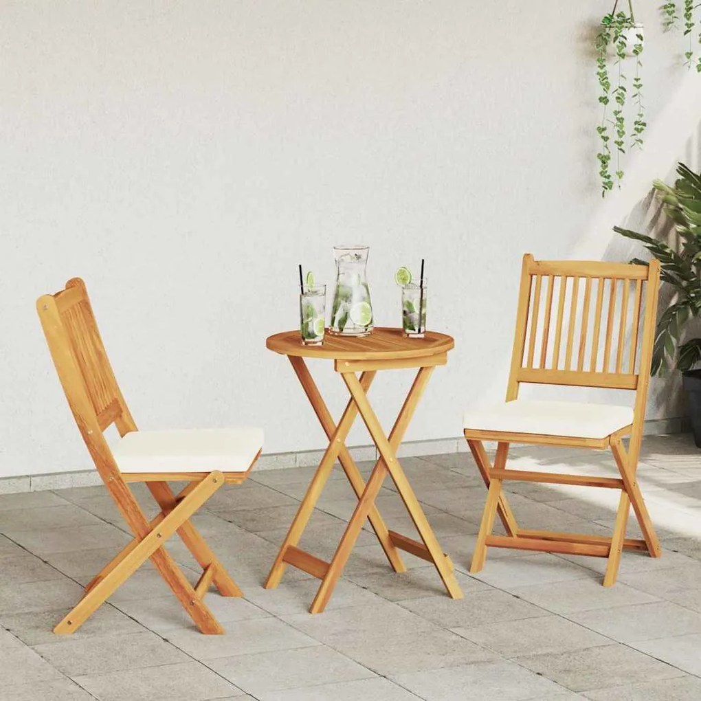 vidaXL Σετ Μπιστρό Κήπου 3 pcs Καφέ Μασίφ ξύλο ακακίας