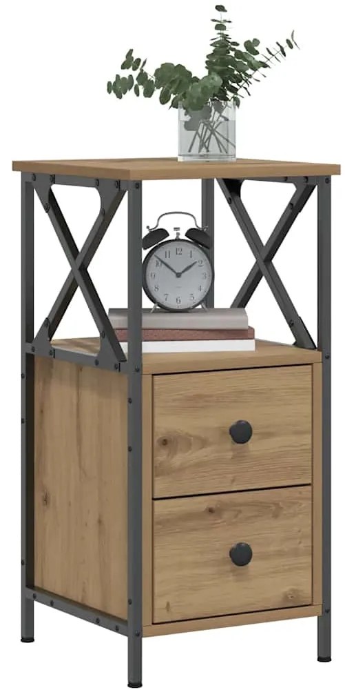 vidaXL Κομοδίνα 2 τεμ Artisan Oak 34x35,5x70 cm Κατασκευασμένο ξύλο