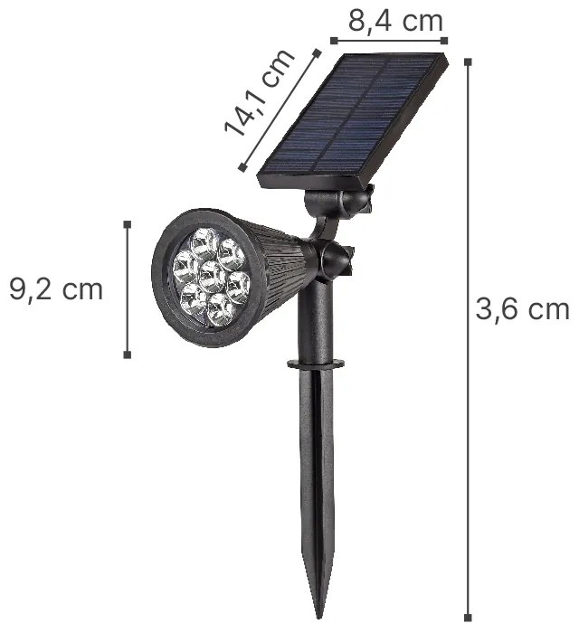 Amistad-LED 2W RGB Solar Spike Light in Black Color (80204910S)