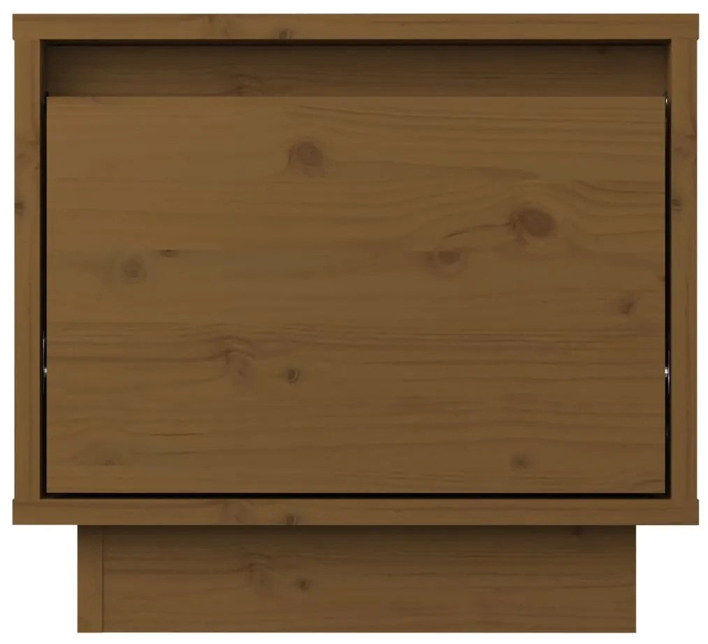 vidaXL Κομοδίνο Καφέ Μελί 35 x 34 x 32 εκ. από Μασίφ Ξύλο Πεύκου