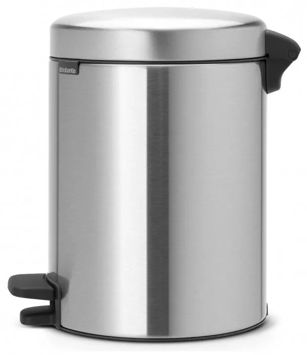 Κάδος με πεντάλ Brabantia NewIcon 649011, 5 L, Εύκολο κλείσιμο, Αντιολισθητική βάση, Inox/Matte