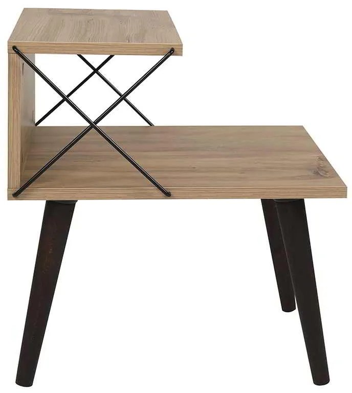 Βοηθητικό τραπέζι-κομοδίνο Gather pakoworld sonoma-καρυδί 50x40x55εκ