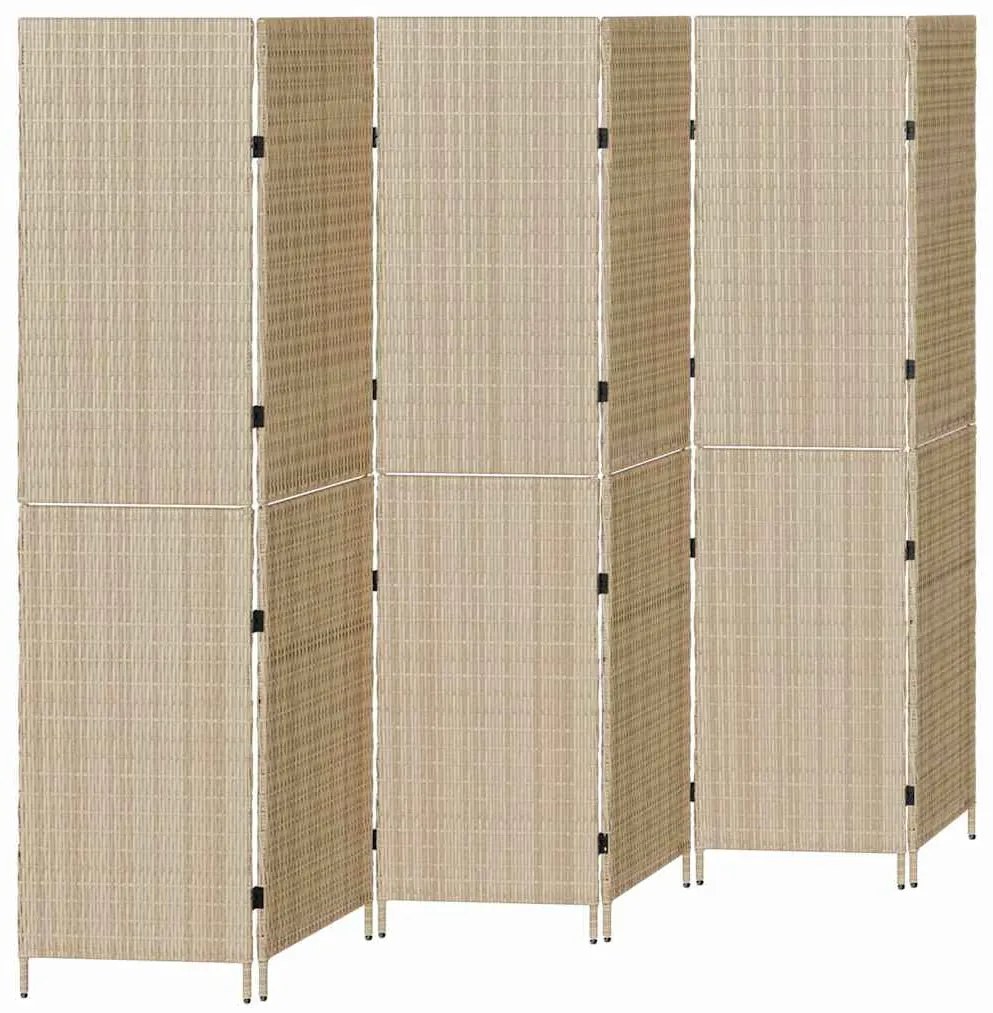 vidaXL Διαχωριστικό Δωματίου Μπεζ 294 x 180 cm συνθετικό ρατάν