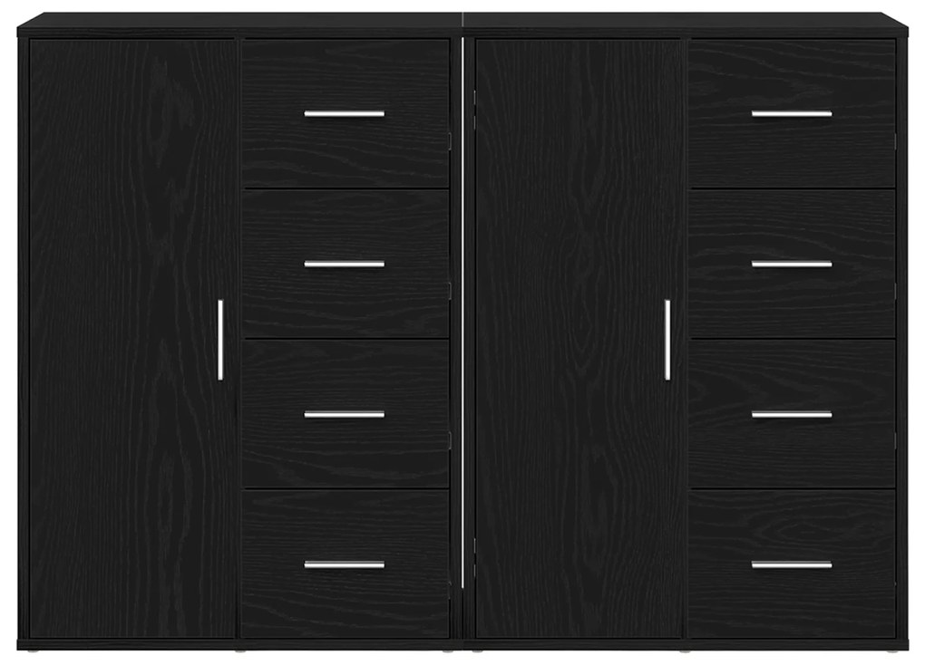 vidaXL Μπουφέδες 2 τεμ Μαύρος Δρυς 60x31x84 εκ Συνθετικό ξύλο