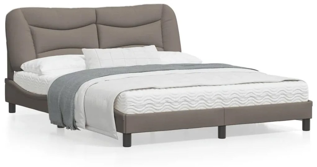 Σκελετός Κρεβατιού Χωρίς Στρώμα Taupe 160x200 εκ. Υφασμάτινο - Μπεζ-Γκρι