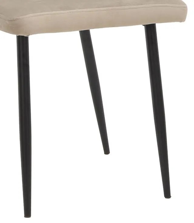 Καρέκλα Azori γκρι-μπεζ βελούδο-πόδι μαύρο μέταλλο 49x55x85εκ 2αδα 49x55x85 εκ.