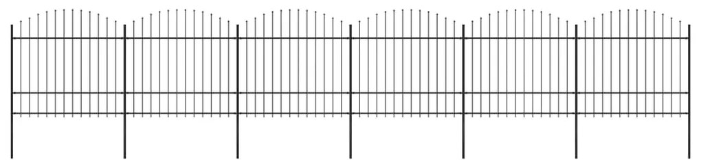 vidaXL Κάγκελα Περίφραξης με Λόγχες Μαύρα (1,5-1,75)x10,2 μ. Ατσάλινα