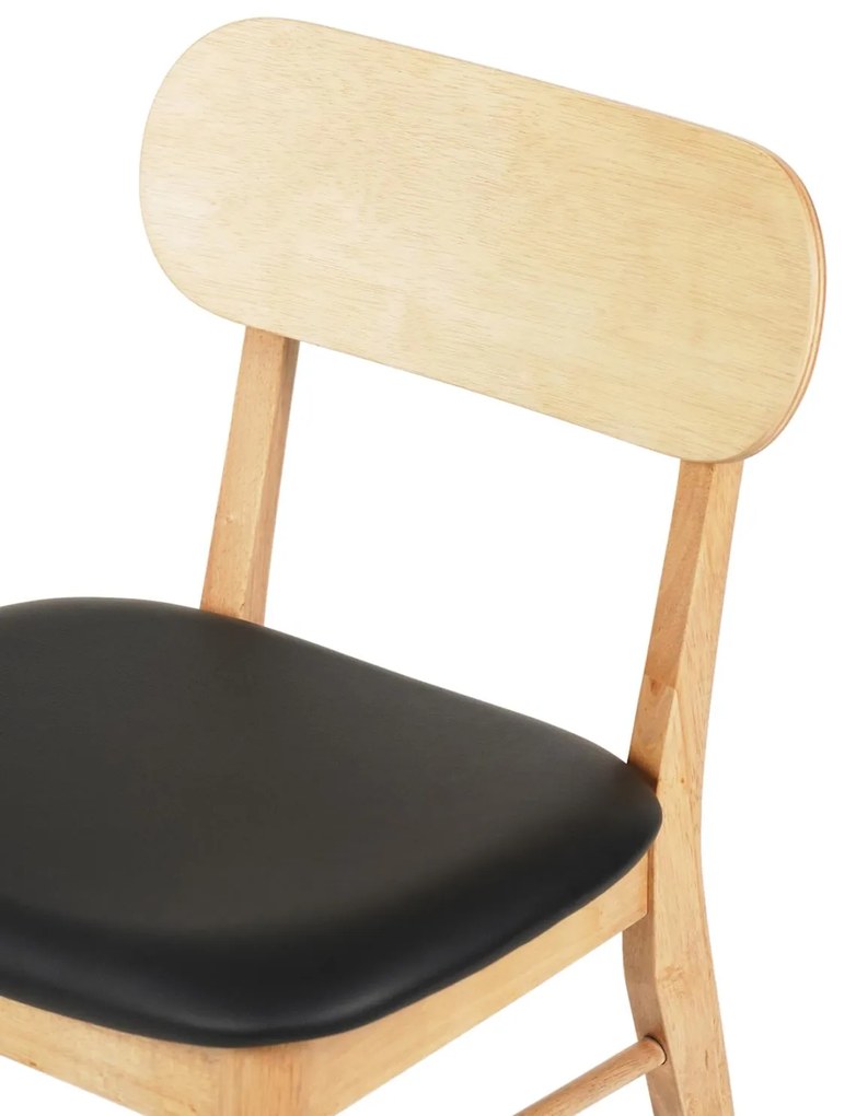 Καρέκλα τραπεζαρίας SEKOR Rubberwood και PU Μαύρο 50x50x80Υεκ. 2αδα 50x50x80 εκ.