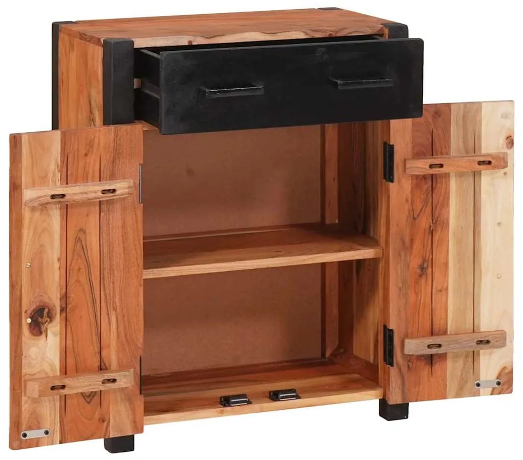 vidaXL Πλαϊνό γραφείο 2 pcs Καφέ 110 x 30 x 75 εκ Μασίφ ξύλο ακακίας
