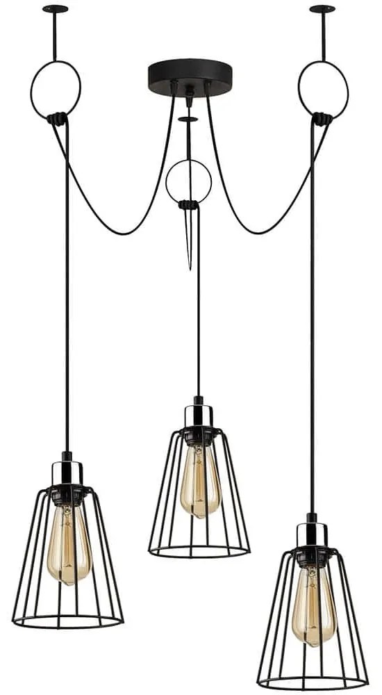 Φωτιστικό Οροφής Tel 892OPV1707 Φ95x130cm 3xE27 40W Black Opviq