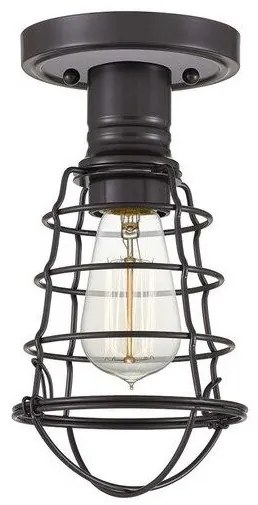 Πλαφονιέρα Φωτιστικό Οροφής 1xE27 Πλέγμα Mixon Elstead Lighting-QZ-MIXON-SF-PN-Μαύρο QZ-MIXON-SF-PN