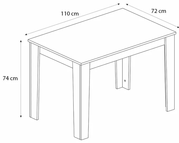 Τραπέζι Darlen Megapap χρώμα ανθρακί - sapphire oak 110x72x74εκ.