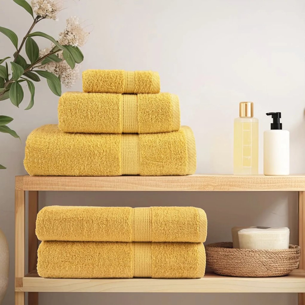 vidaXL Πετσέτες 2 pcs Χρυσό 15 x 21 cm Βαμβάκι
