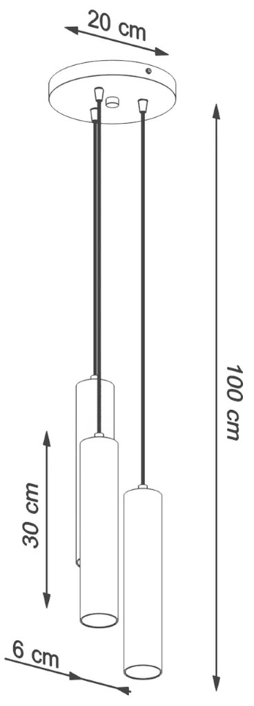 Sollux Κρεμαστό φωτιστικό Lino 3,ξύλο, 3xGU10/40w