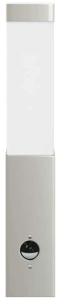 vidaXL Εξωτερικά Φωτιστικά Τοίχου 2 pcs Ασημί 10.5 x 6 x 35 εκ.