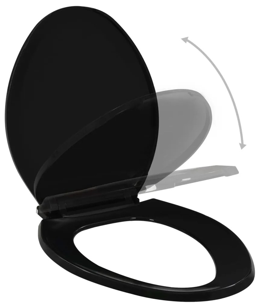 vidaXL Κάλυμμα Λεκάνης με Soft Close & Quick Release Μαύρο