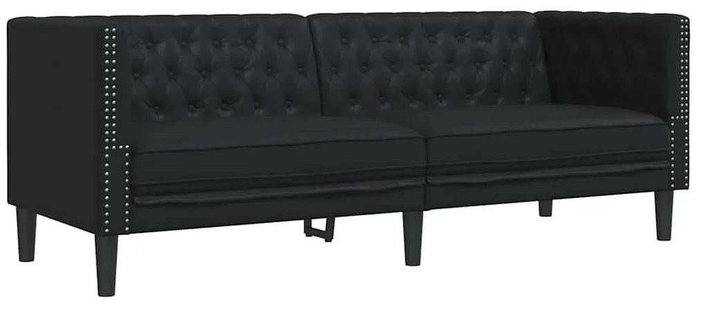 vidaXL Σετ Καναπέ 2 pcs Μαύρο 194 x 74.5 x 70.5 εκ. Τεχνητό δέρμα