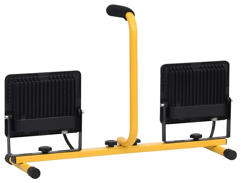 vidaXL Προβολέας LED με Λαβή Θερμό Λευκό 2 x 50 W