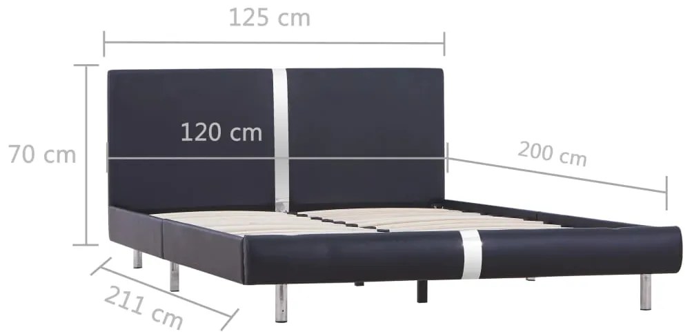 vidaXL Πλαίσιο Κρεβατιού Μαύρο 120 x 200 εκ. από Συνθετικό Δέρμα