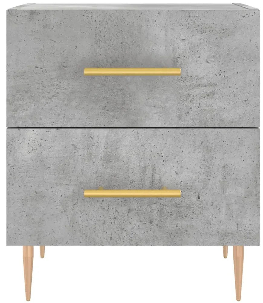 vidaXL Κομοδίνα 2 τεμ. Γκρι Σκυροδεμ. 40 x 35 x 47,5 εκ. Επεξεργ. Ξύλο