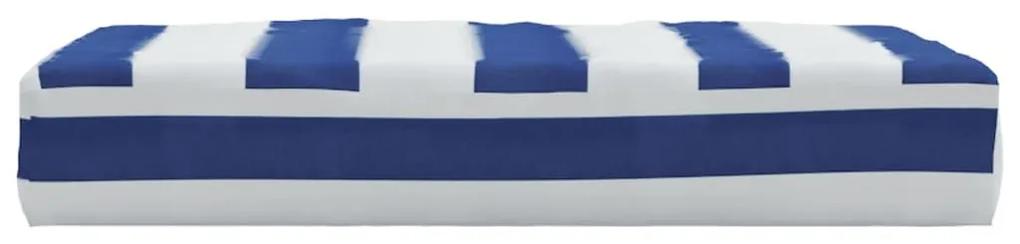 Μαξιλάρι Παλέτας Μπλε &amp; Λευκό Ριγέ 60x60x8 εκ. Ύφασμα Oxford - Μπλε