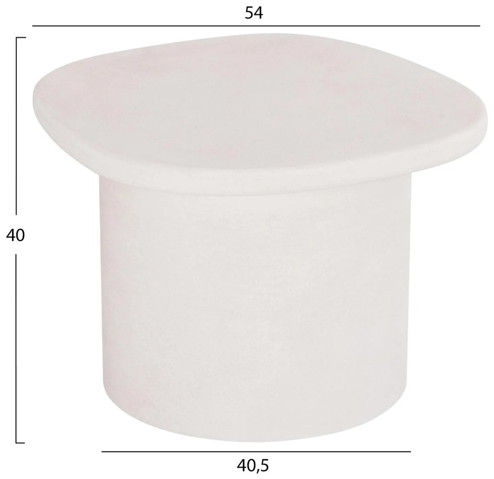 Τραπεζάκι σαλονιού σειρά SANTORINI C18054 Οβάλ MDF σε Υπόλευκο χρώμα 54x54,5x40Υεκ. 54x54.56x4033 εκ.