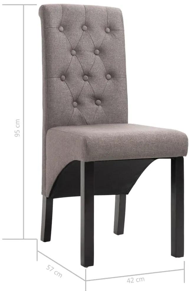 Καρέκλες Τραπεζαρίας 4 τεμ. Χρώμα Taupe Υφασμάτινες - Μπεζ-Γκρι