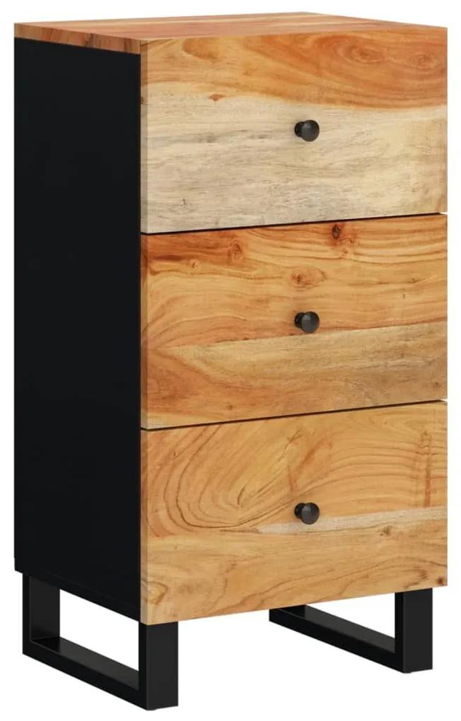 Συρταριέρα με 3 Συρτάρια 40x33,5x75 εκ. από Μασίφ Ξύλο Ακακίας - Καφέ