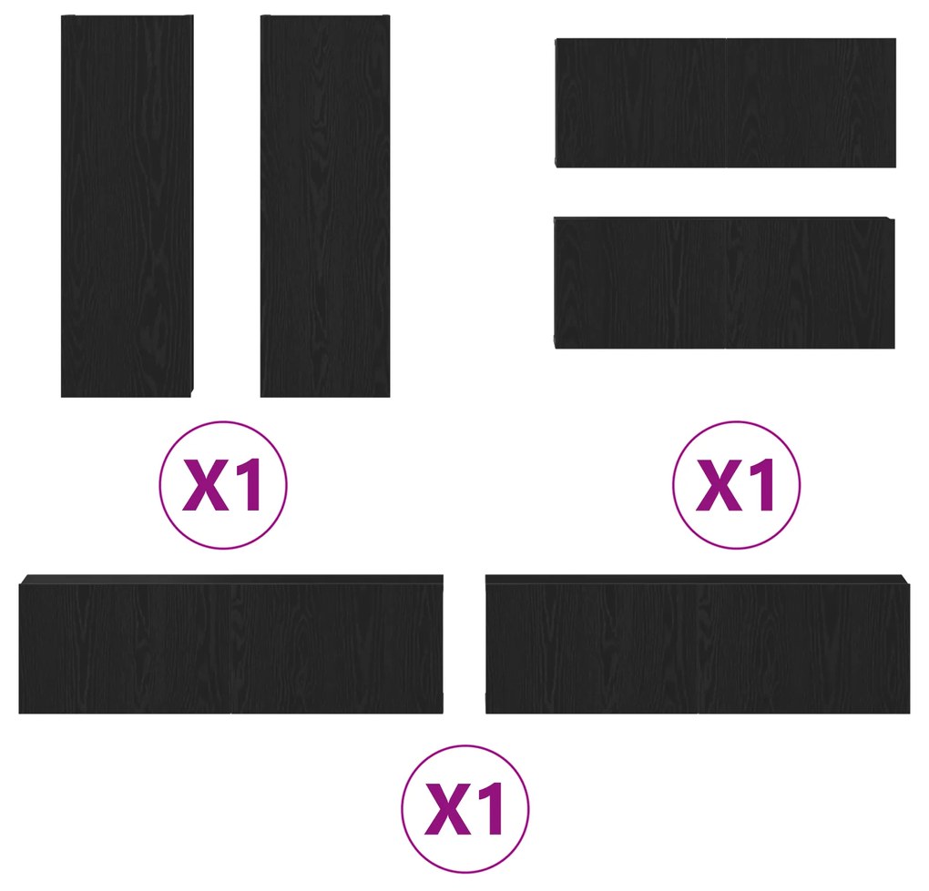 vidaXL Σετ Καθιστικού TV 6 Τεμαχίων - Φινίρισμα Παλιού Ξύλου
