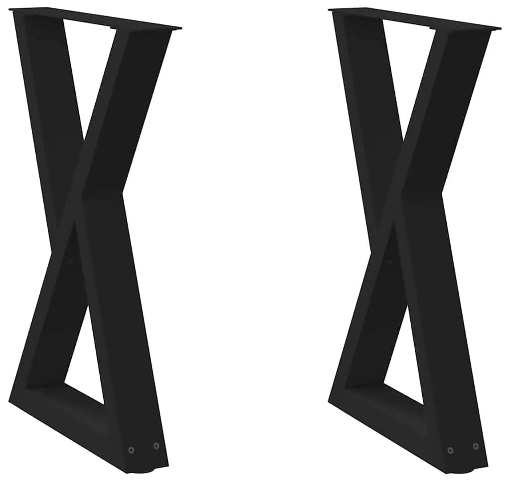 vidaXL Πόδια Τραπεζαρίας 2 τεμ. Μαύρο 60x(72-73,3) εκ. Ατσάλι
