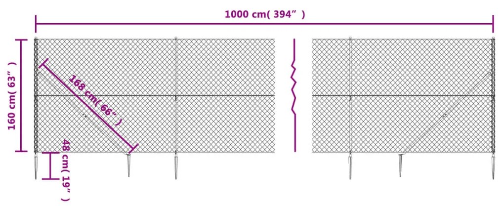 ΣΥΡΜΑΤΟΠΛΕΓΜΑ ΠΕΡΙΦΡΑΞΗΣ ΑΣΗΜΙ 1,6 X 10 Μ. ΜΕ ΚΑΡΦΩΤΕΣ ΒΑΣΕΙΣ 154020