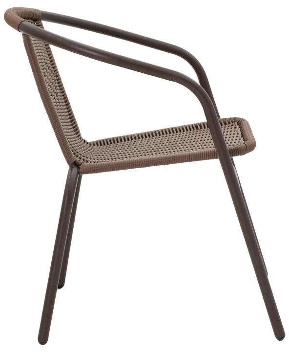 Tραπεζαρία Obbi-Watson pakoworld σετ 3τεμ καφέ μέταλλο-pe rattan 60x60x70εκ