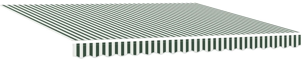 vidaXL Ανασυρόμενη τέντα Πράσινη και Λευκή 400x300 cm